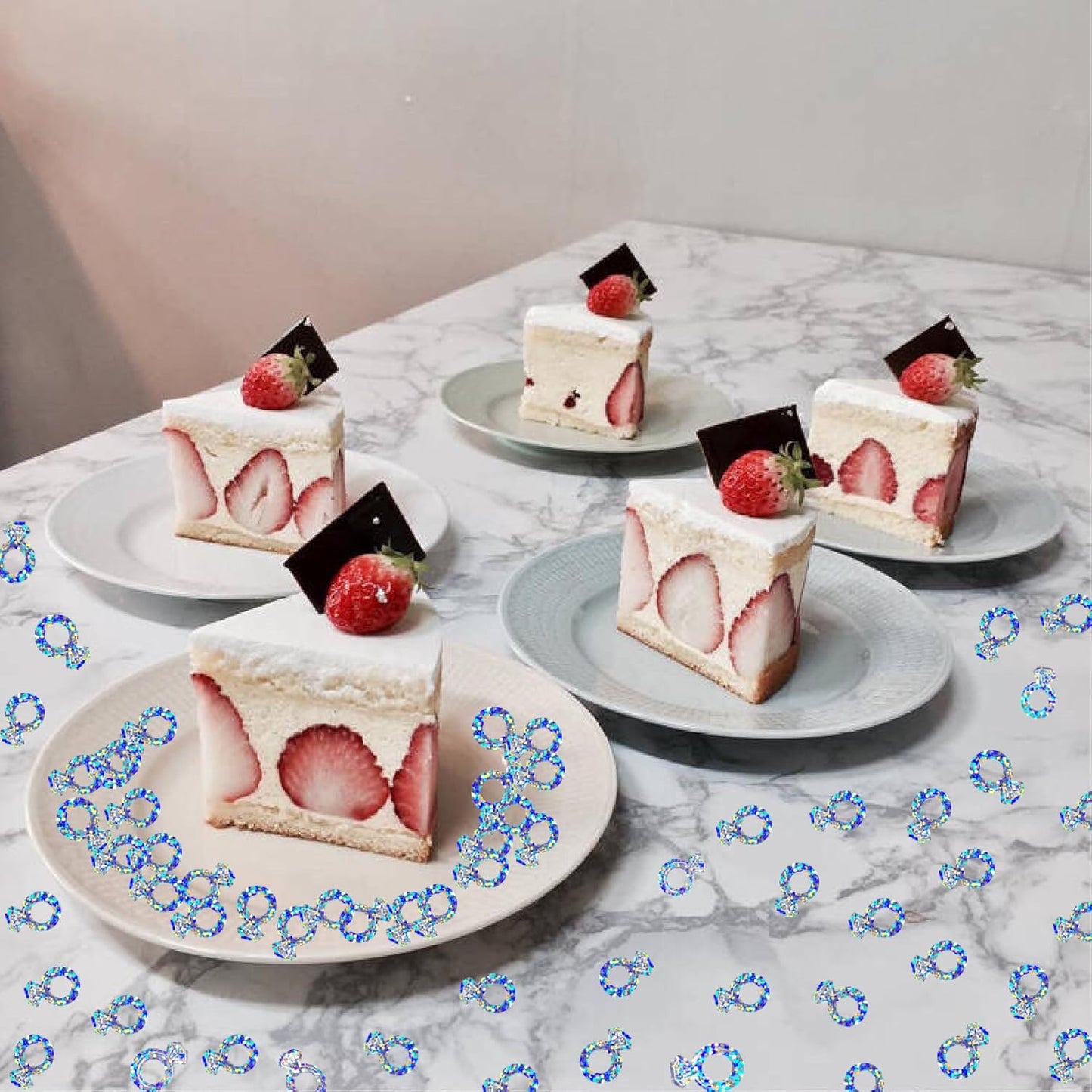 Confetti Ring Sequins Table Confetti Metallic Foil Sprinkles or DIY Birthday Wedding Engagent Theme Party Celebrations Favor Party Supplies(Iridescent Silver)