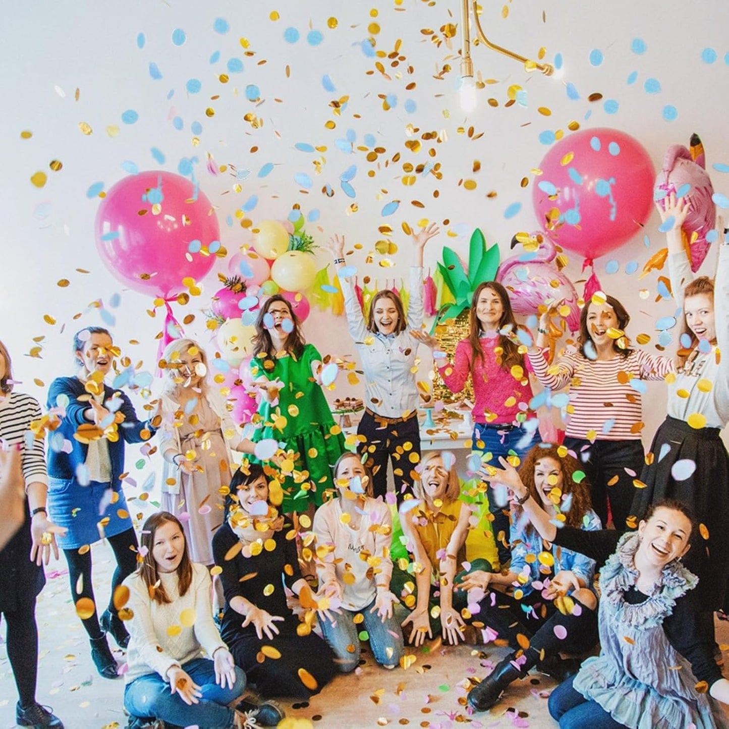 6 Pack Gender Reveal Confetti Cannon, 12 Inch Biodegradable Blue Confetti Poppers for Gender Reveal, Birthday, Wedding, Baby Celebration, Parties