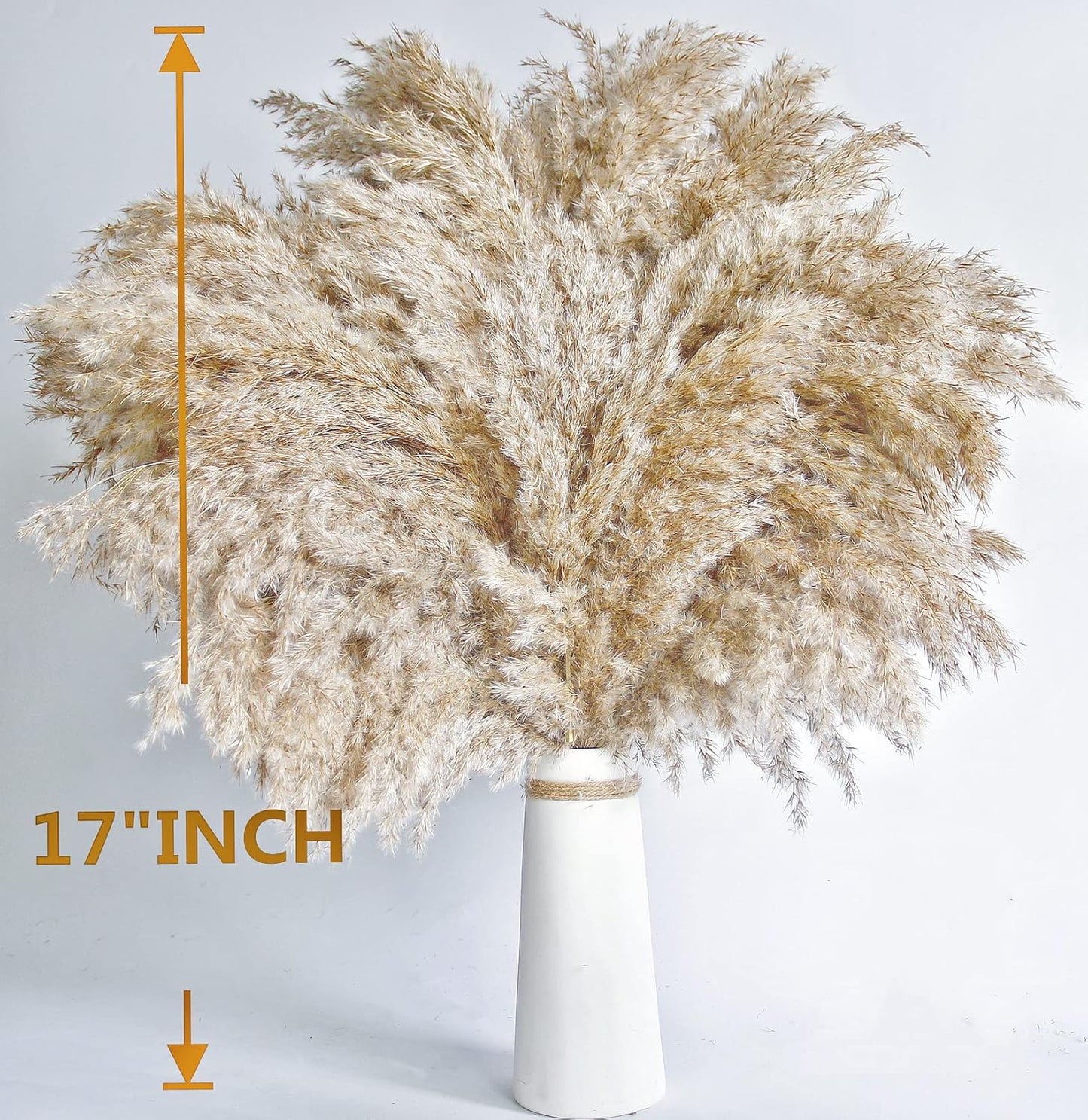 40 PCS Nature Pampas Grass Bouquet Decor - Boho Flowers and Feathers for Centerpieces, Perfect for Floor Vase Fillers, Home Decor, Living Room, and Wedding Decor