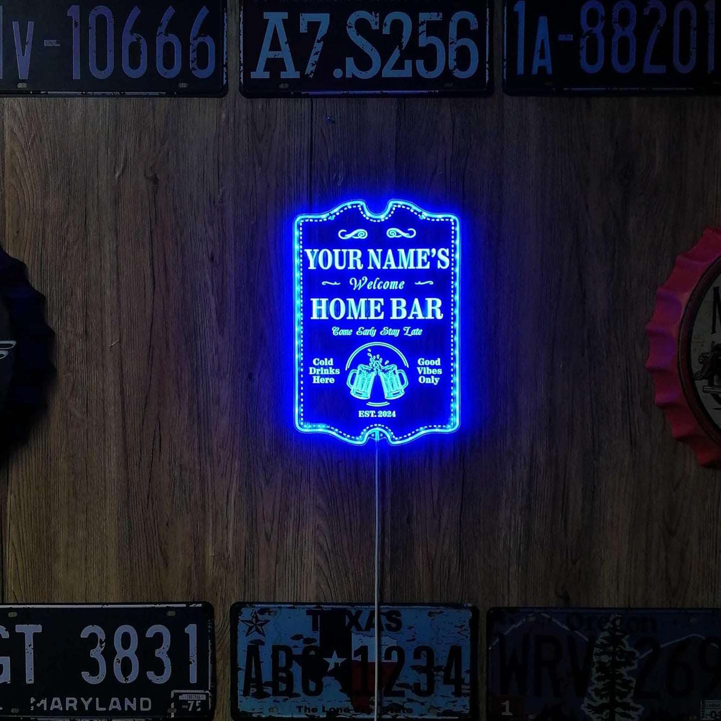 ADVPRO Personalized Your Name Home Bar RGB Dynamic Glam LED Sign - Cut-to-Edge Shape - Smart 3D Decoration - Multicolor Signage st06s86-fnd-p11c-tm-c