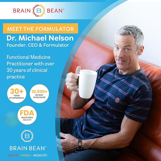 Brain ResQ Advanced Mitochondrial Formula with PQQ, CoQ10, Trans Resveratrol, MenaQ7 & Quercetin Supplement - 100mg of CoQ10 & 15mg PQQ – Supports Brain, Heart & Cellular Health – 60 Capsules