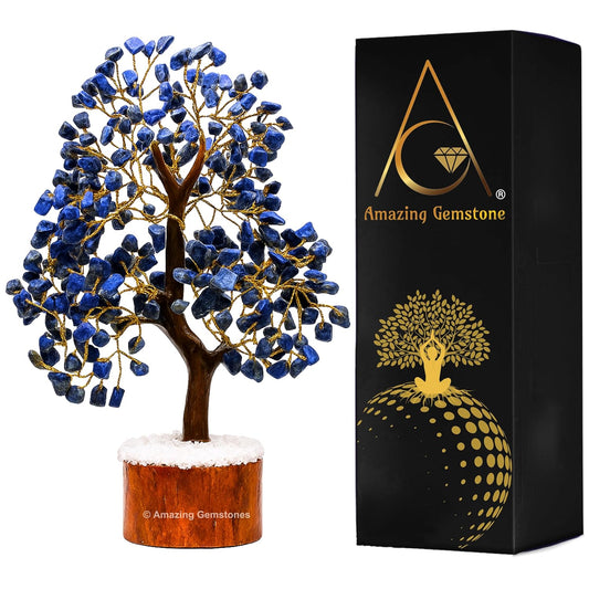 Amazing Gemstone Crystals and Healing Stones Birthday Gifts for Women - Lapis Lazuli Crystal Tree of Life Home Decor Stocking Stuffers, Bookshelf, Room, Meditation Gift for Dad Unique Birthday Gifts