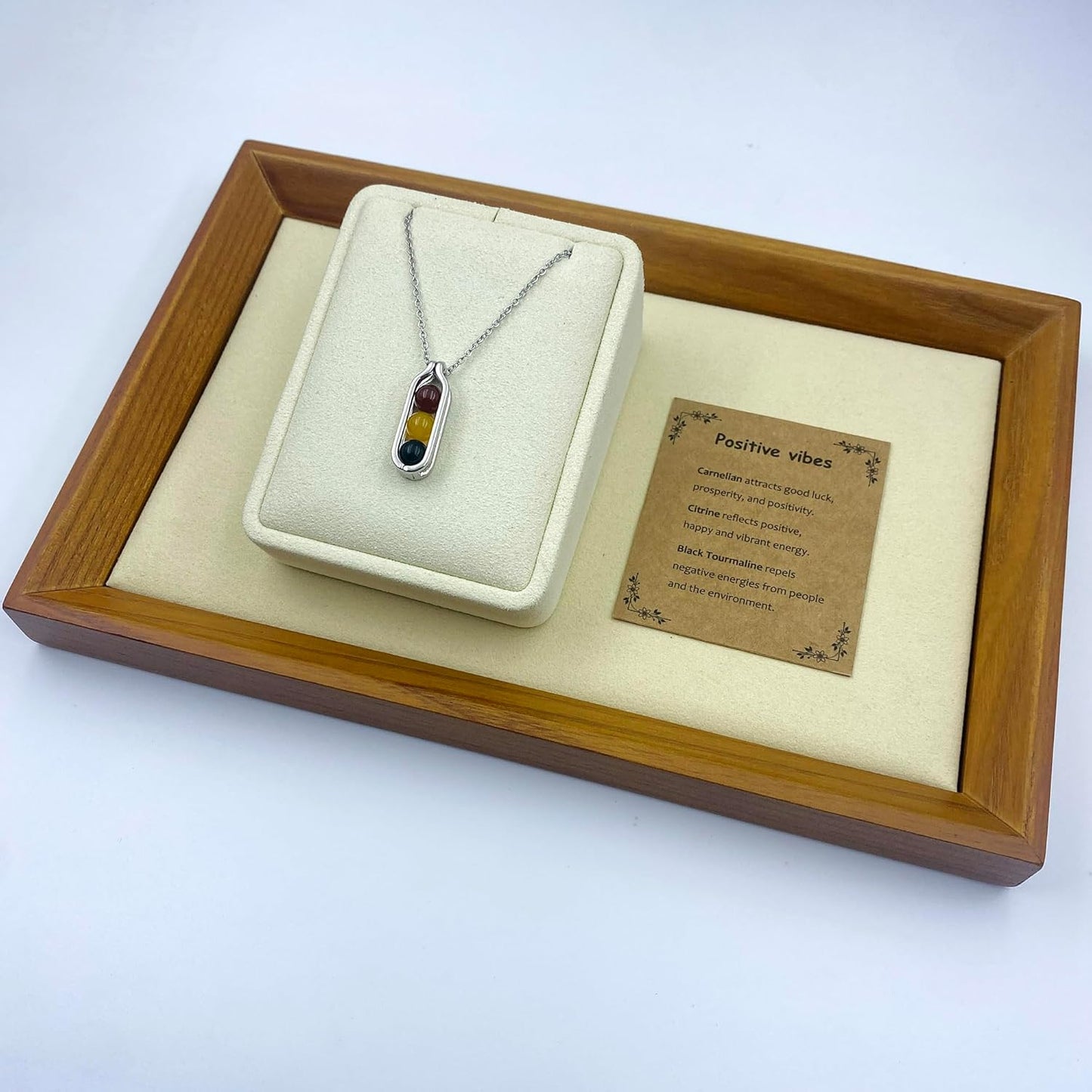 Natural Crystal Necklace Gift for New Beginnings, Crystals and Healing Stones Necklace for Anxiety Relief, Encourage Gift For Women, Mum, Natural Genuine Gemstone, Cheer Up