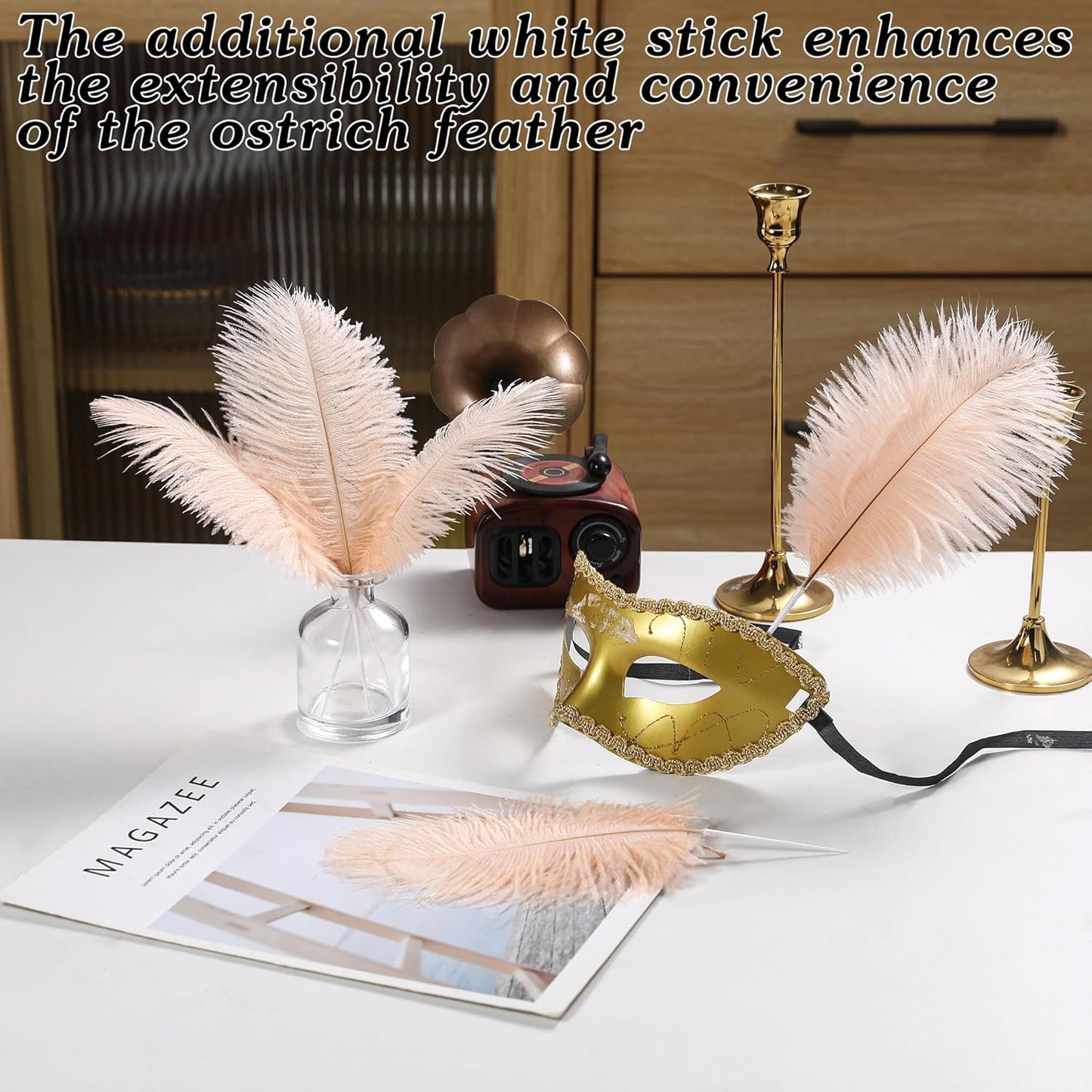 SOGUGOM Light Salmon Ostrich Feathers - 30PCS 8-10 inch Ostrich Feathers Kit for Centerpieces, Kindergarten Crafts, Dream Catchers and DIY Projects(Light Salmon)