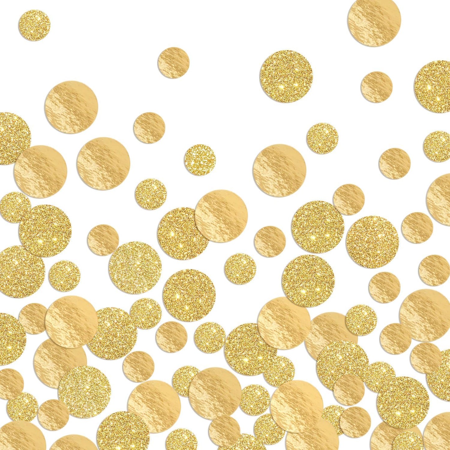 Golden Confetti Glitter Scatter Table Decoration Surprise Paper Craft Birthday Party Anniversary Supplies Bridal Baby Shower Party Wedding Gift Circle Dots Decor 100 Pcs