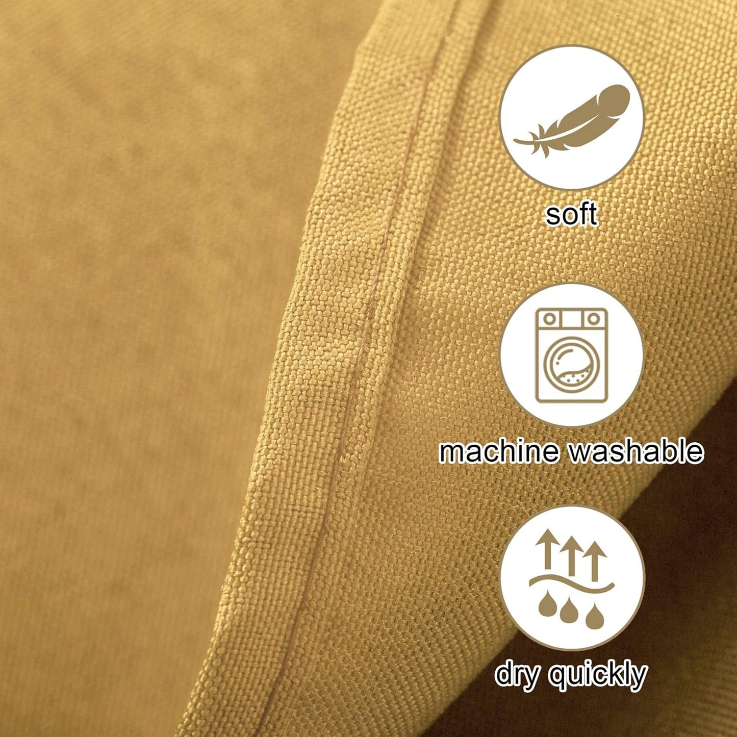 Ascoza 2pack 90 Inch Gold Round Tablecloth in Washable Polyester Fabric for Wedding/Banquet/Restaurant/Parties