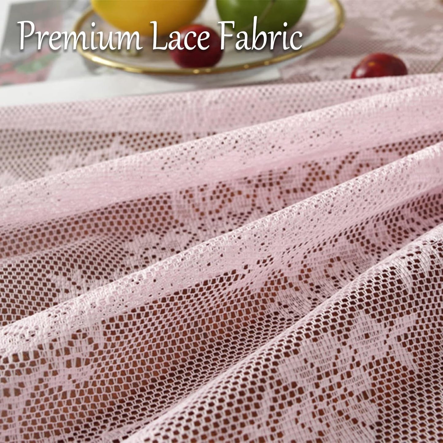Jeloris Round Lace Tablecloth with Elegant Scalloped Bottom for Any Special Event Such as Wedding, Birthday Party, Baby Shower, Anniversary (70 inch, Style 2)