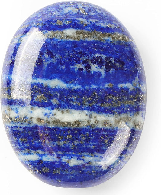 1.8 Inch Lapis Lazuli Thumb Worry Stones for Anxiety, Crystals and Healing Stones for Relief Meditation Yoga Spiritual Reiki Positvity, Palm Polished Stones Pocket Gemstone