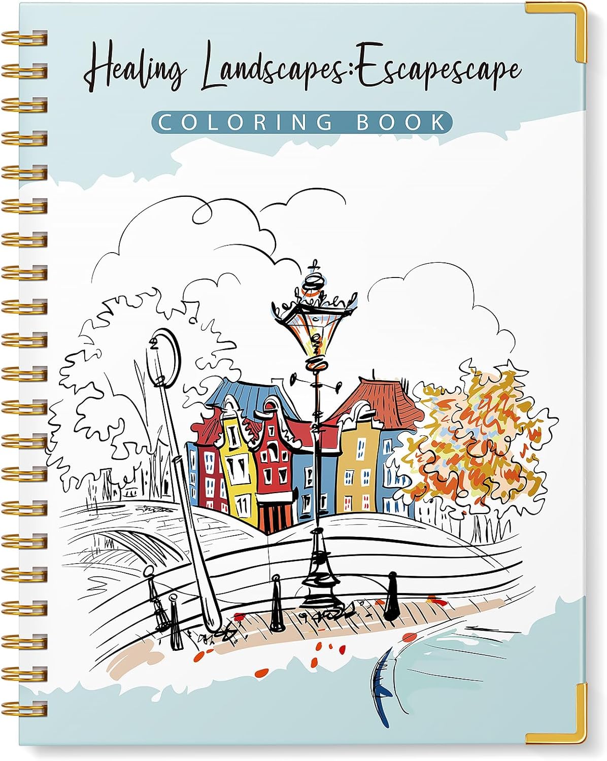 Adult Coloring Book for Women-Hardcover Spiral Bound Coloring Books for Adults Relaxation 8.5 * 11, 30 Healing Landscapes Pattern, Anxiety, Stress Relief & Relaxation Gifts for Women, 120GSM Paper