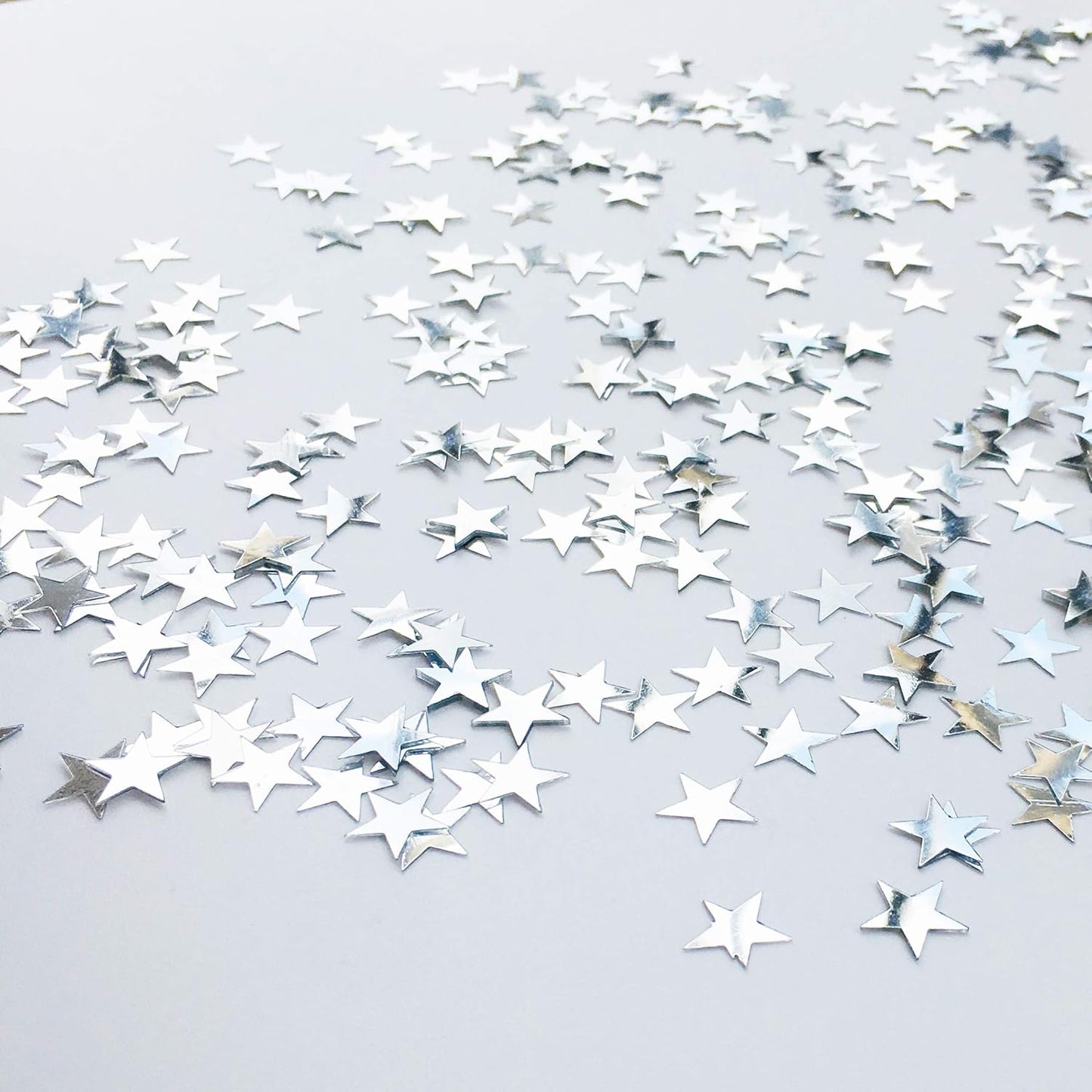 Confetti Star Metallic Foil Confetti Sprinkles for Wedding/Birthday/Festival Party Decorations 1.5OZ (Silver 10mm)
