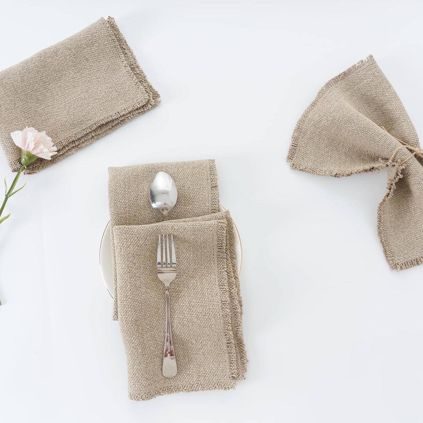 100% Pure Linen Table Runner 106 Inches Long-Super Thick Noble 14 x 106 Inch Cloth Dining Table Runner for Wedding, Parties, Everyday, Holidays (18 x 18 Inch Linen Napkins Set of 4)