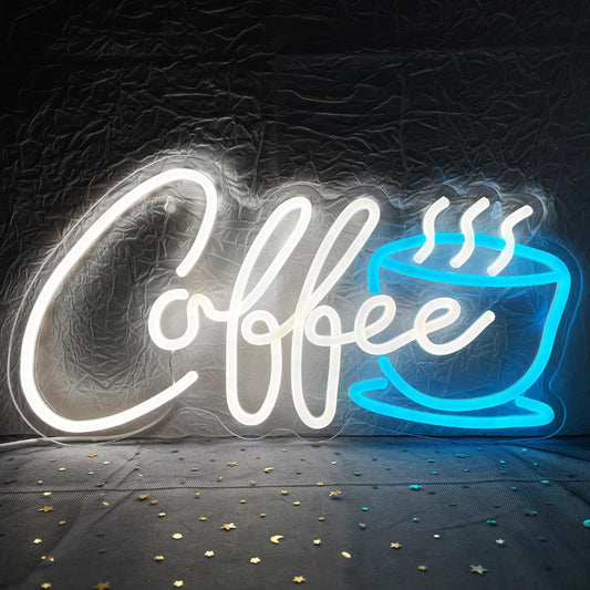 Coffee Neon Sign Led Wall Art Decor Coffee Bar Sign Light Up for Cafe Station Home Room USB Powered 16.5"x8.6"