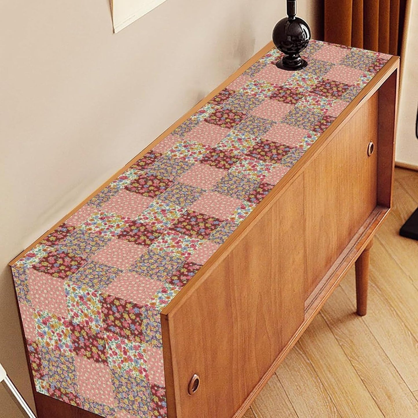 Boho Patchwork Table Runner, Vintage Farmhouse Colorful Wildflowers Bohemian Paisley Flower Table Center Decor for Home Kitchen Dining Patio Holiday Party Indoor Table Decorations, 13"x72" Inch