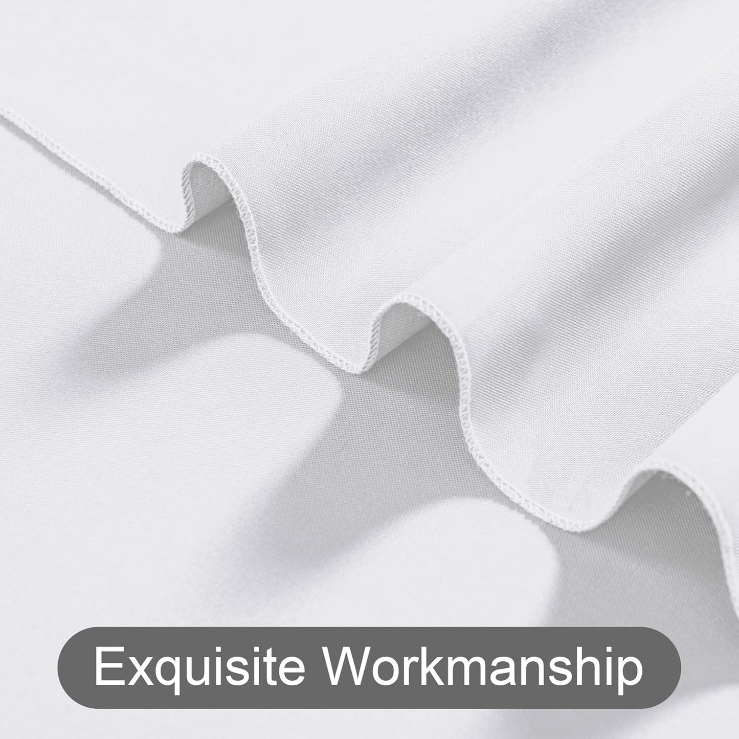 DWCN 10x7 FT White Backdrop Curtains for Parties, Photography Backdrop Drapes with Rod Pockets for Wedding Decorations Stage Birthday Family Gatherings, 2 Panels 5ft x 7ft