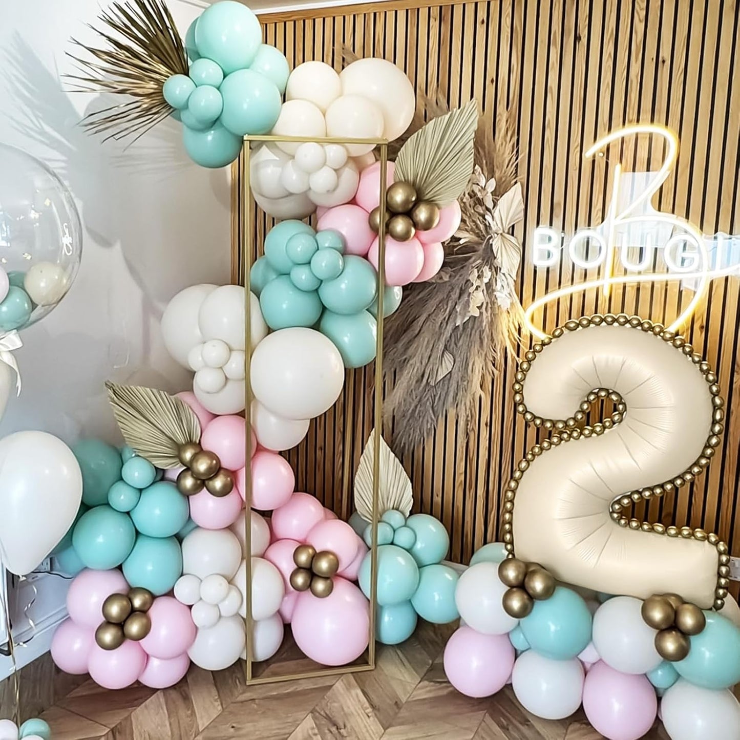 40 Inch Balloon Number 2 Beige, Large Foil Cream Number Balloons Set 0-9 for Men Women, Self Inflating Digital 2 Helium Balloons for Boys Girls 2nd Birthday Anniversary Baby Shower Party Decorations