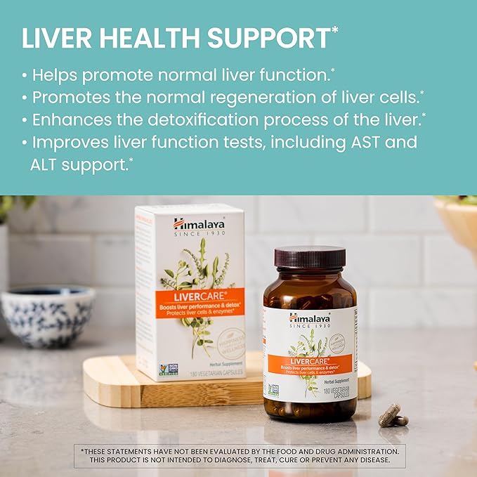 Himalaya LiverCare for Total Liver Support, Cleanse and Detox, Protects Cells & Enzymes, 375 mg, 180 Capsules, 90 Day Supply