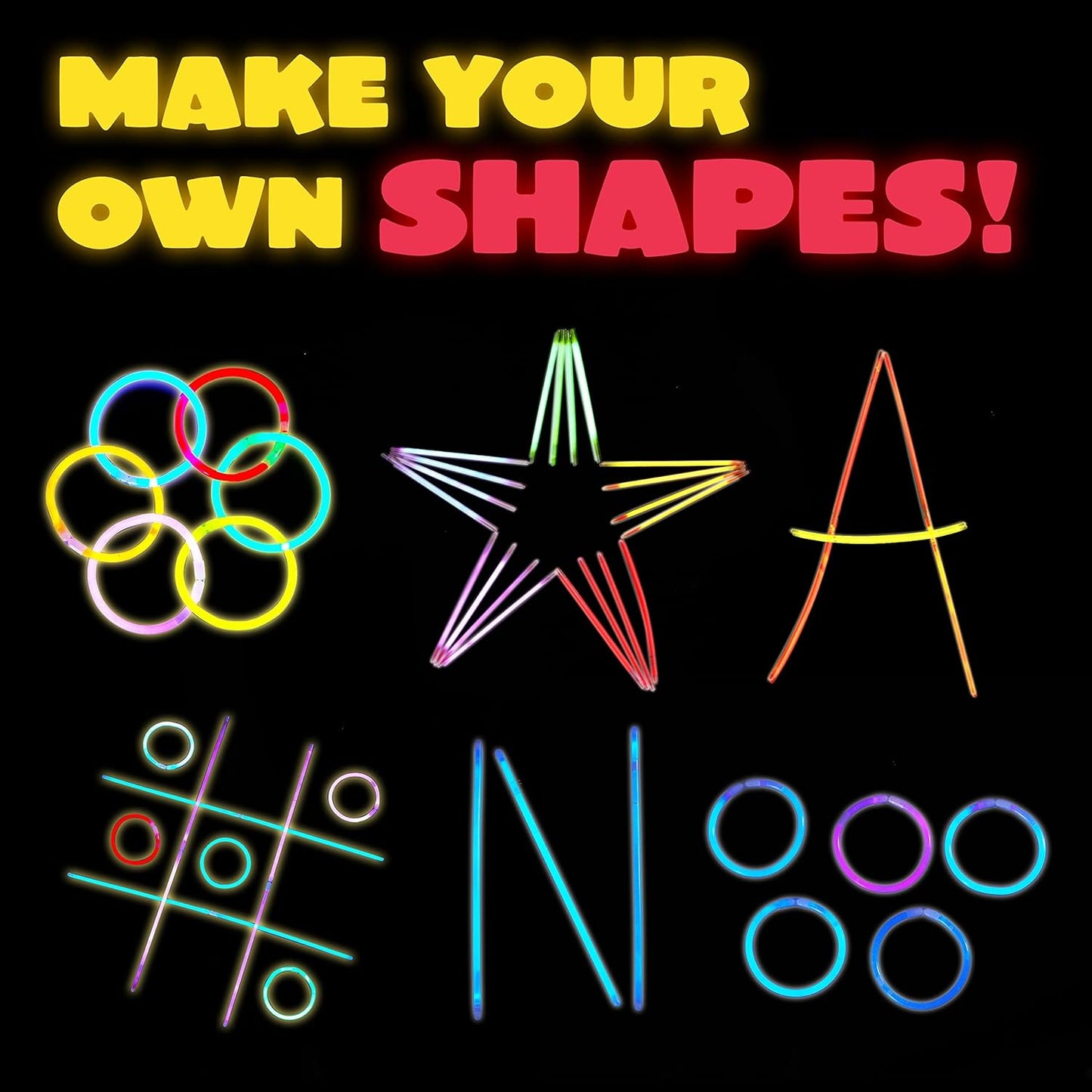 JOYIN 400 Pcs 8" Glowsticks, Halloween Supplies Pack, Bracelets Necklaces, Glow in the Dark Party Favors, Easter, Christmas, Football Party Supplies