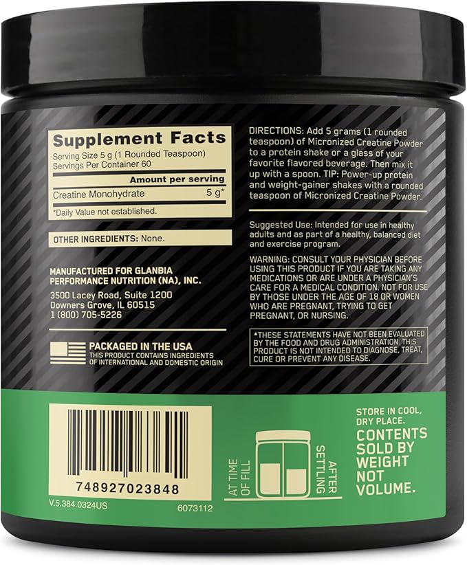 Optimum Nutrition Amino Energy - Pre Workout with Green Tea, BCAA, Amino Acids & Micronized Creatine Monohydrate Powder, Unflavored, Keto Friendly, 60 Serving