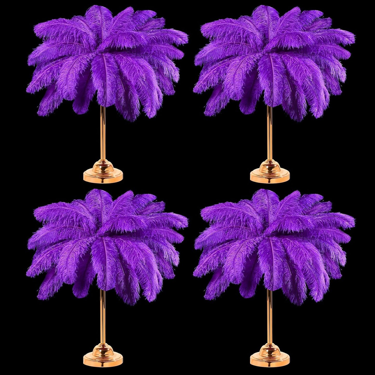 Retrowavy 30 Pcs 18-20 Inch Large Natural Ostrich Feathers Bulk for Centerpieces for Wedding Party Centerpieces Home Decoration Flower Arrangement (Purple)