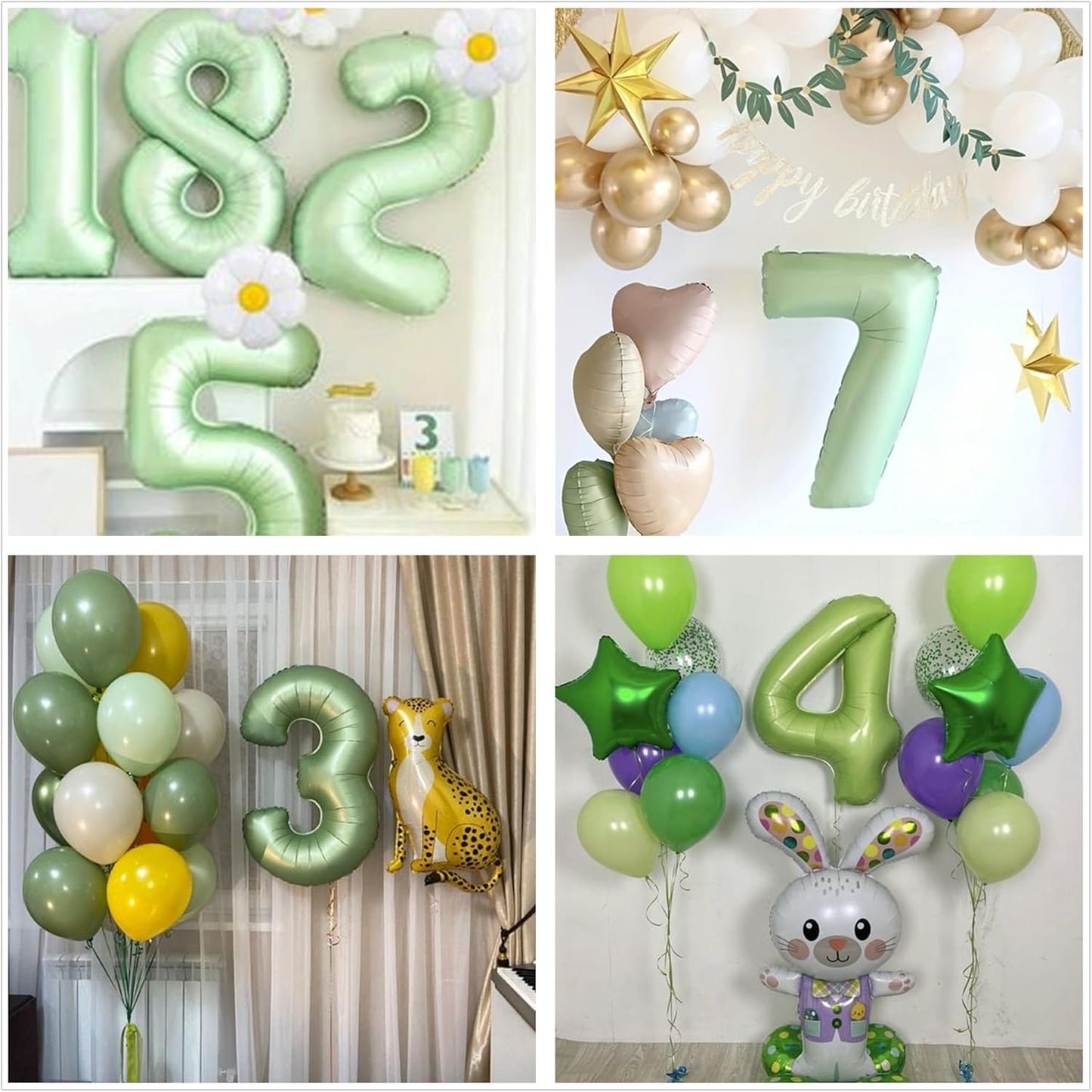 40 Inch Olive Green Number 8 Balloon 40 Inch Big Self Inflating Foil Number Balloons 0-9,Light green Digital 8 Helium Balloon for 8th 18th 28th Girls Birthday Graduation Anniversary Party Decoration