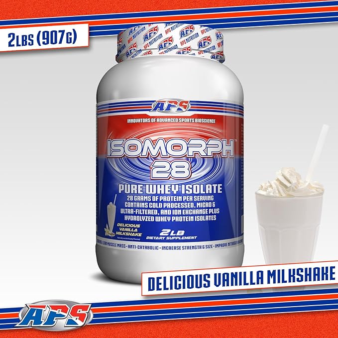 APS Nutrition IsoMorph 28 Protein Powder | Pure Whey Isolate | Cold Pressed, Ultra- Filtered, & Ion Exchange Isolates | 28g Protein | 2 Pound (Vanilla Milkshake)