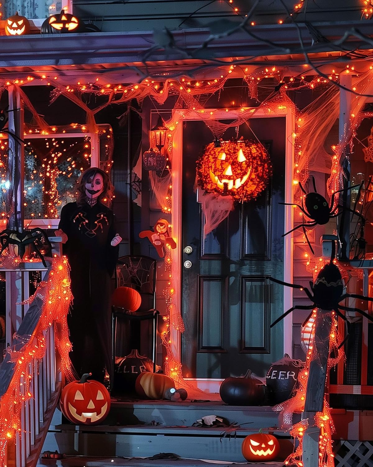 Minetom Fairy Lights Battery Operated, String Lights Waterproof Silver Wire 5 Feet 60 Led Firecracker Starry Lights for DIY Wreath Home Party Bedroom Mason Jar Indoor Halloween Decoration, Orange