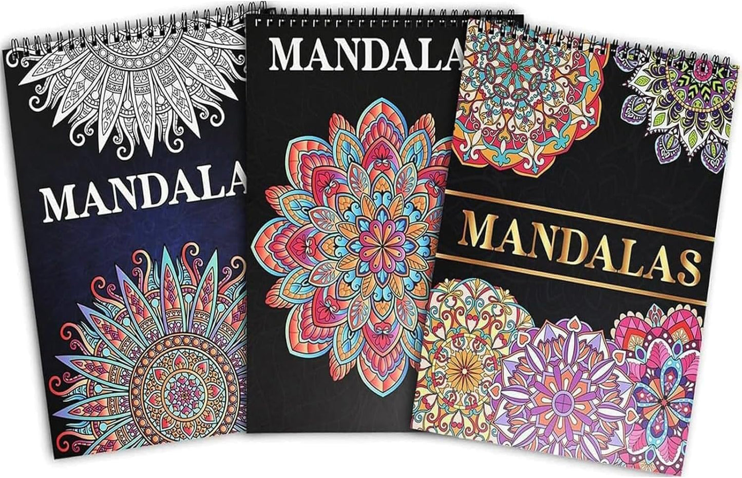 Bondream 3 Pack Adult Coloring Books,Flower,Mandalas &Animal Patterns and Designs for Adults Relaxation,Coloring Books for Women to Relax, Anxiety and Depression