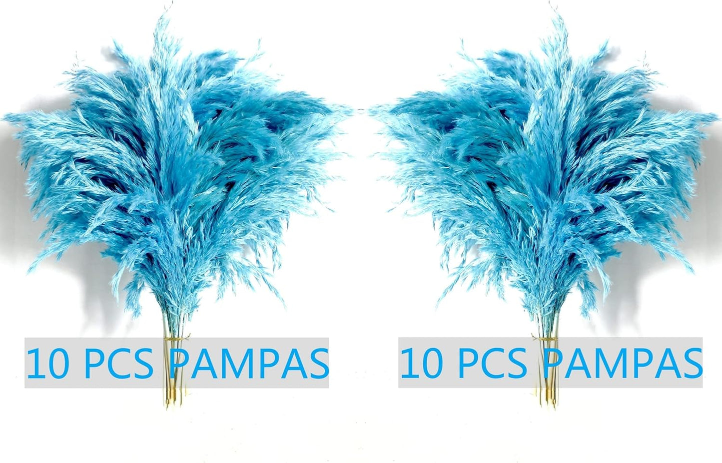 Blue Pampas Grass for Home Decor - Elegant Boho Decor - Premium Quality Pampas Grass Stems - Perfect for House, Nursery, Western, Wedding, Table, and Bohemian Decor (20PCS)