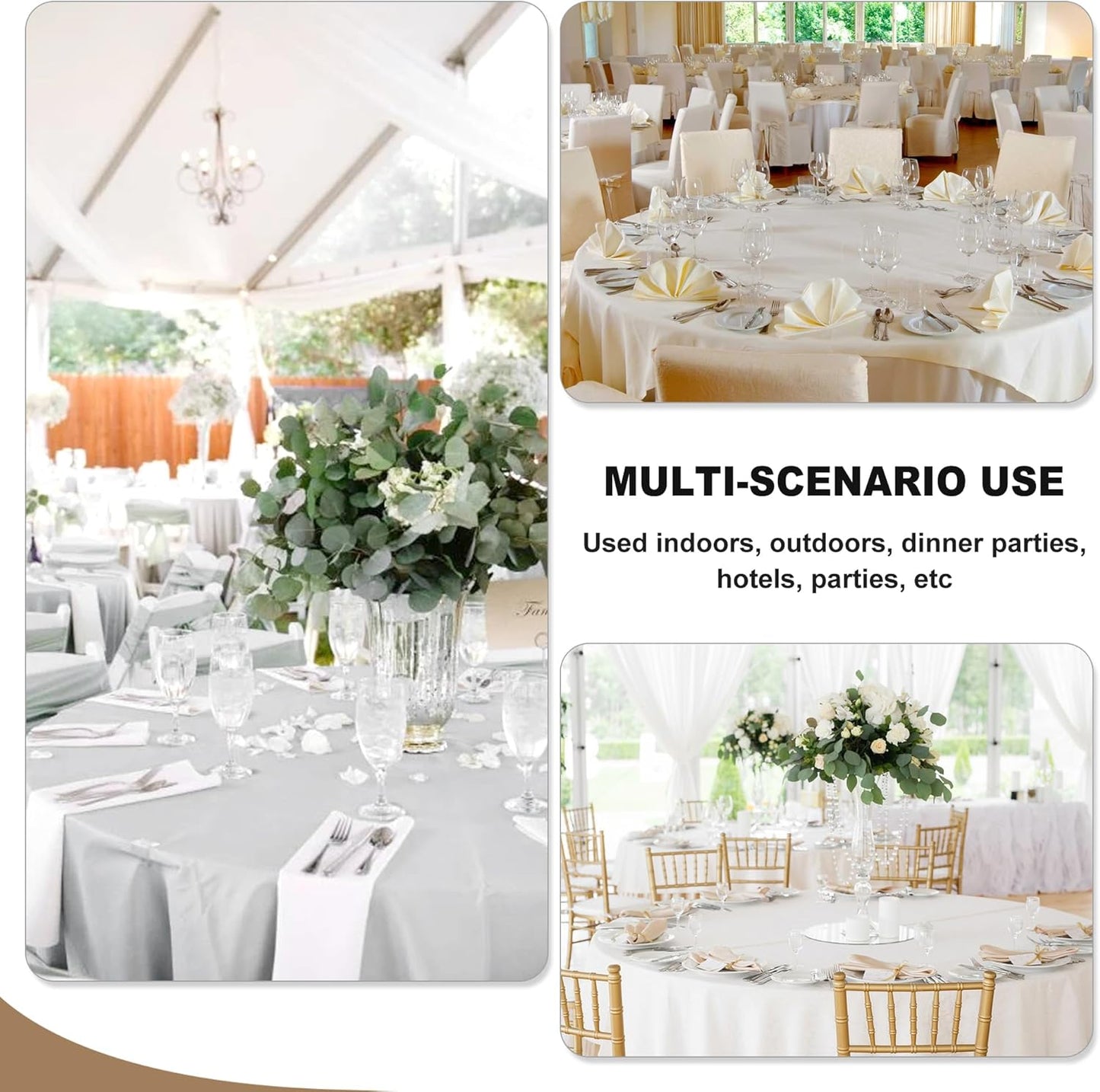 Fitable 6 Pack Pink Round Tablecloths - 120 Inches in Diameter - Stain Resistant and Washable Table Clothes, Polyester Fabric Table Covers for Wedding, Party, Banquet, Formal Events