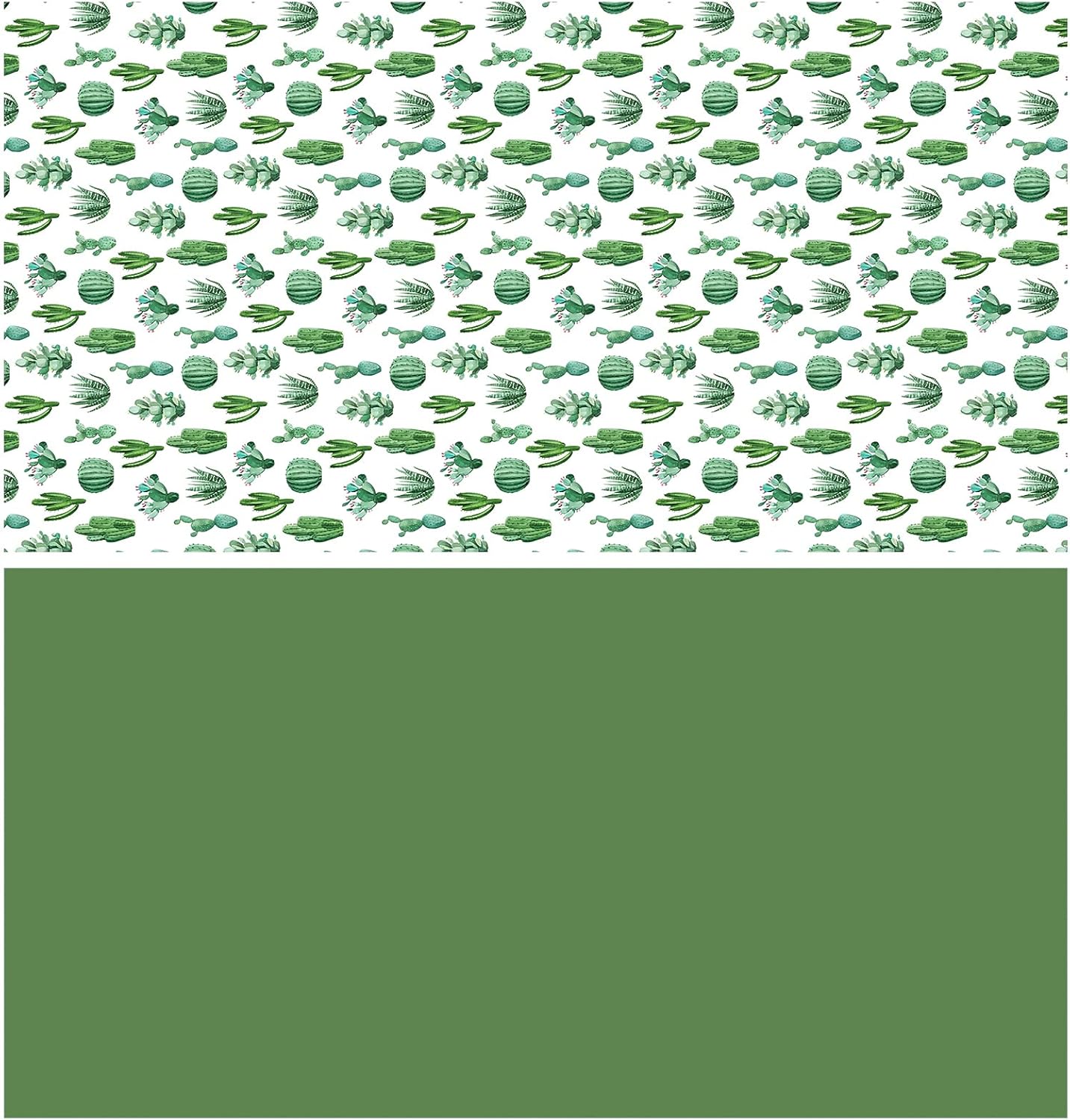 WRAPAHOLIC Reversible Cactus Wrapping Paper - Mini Roll - 17 Inch X 33 Feet - Watercolor Green Cactus Hawaii Wrapping Paper for Birthday, Wedding, Bridal Shower, Baby Shower