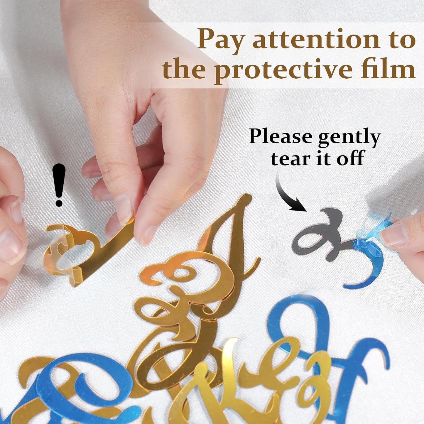 126 PCS Custom Name Cake Topper Acrylic Letters DIY Personalized A-Z & 0-9 Number Alphabet Cake Decoration For Wedding Anniversary Baby Shower Party Birthday Supplies（Gold）