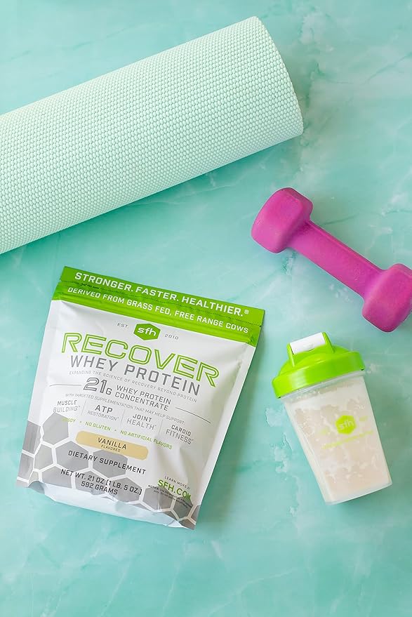 SFH Recover Whey Protein Powder (Vanilla) Great Tasting Grass Fed Whey for Post Workout | All Natural | No Soy, No Gluten, No RBST, No Artificial Flavors (20 Serving Bag)