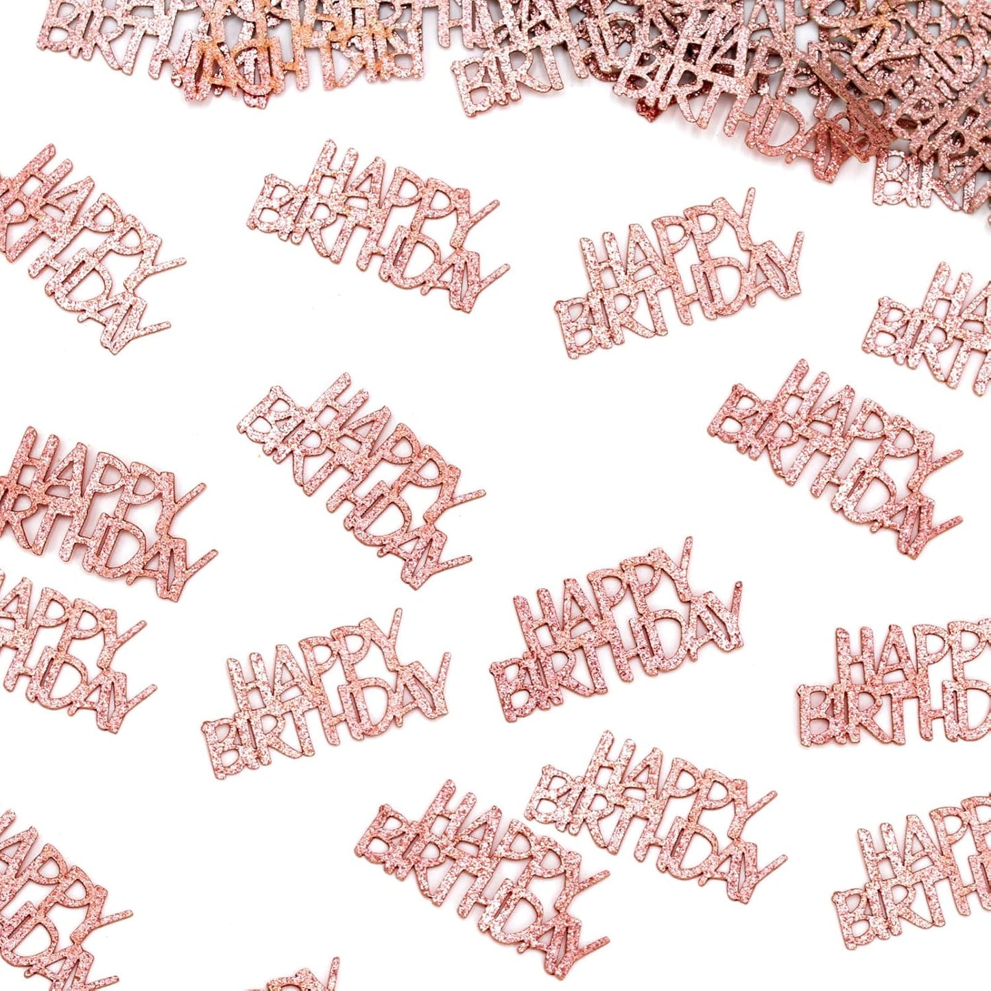 Rose Gold Happy Birthday Confetti for Tables Glitter Birthday Party Decorations Table Scatters for Girls/Adult Women Party Supplies 100PC