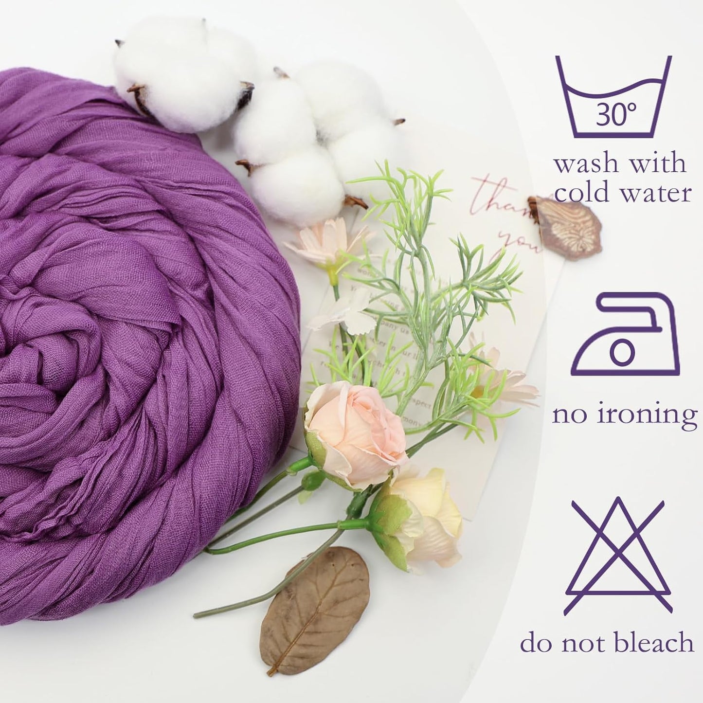 12 Pack Purple Cheesecloth Table Runner 10ft Boho Gauze Fabric Cheese Cloth Table Runner 35 x 120 Inch Rustic Sheer Runner for Romantic Wedding Decor Baby Shower Party Table Centerpiece Decoration