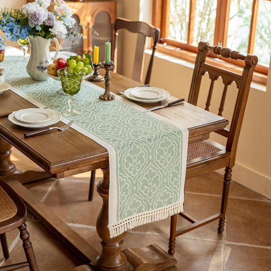 Table Runners 119 Inches,Waterproof Boho Table Runner with Tassel Fringe,Table Runner for Party Coffee Table