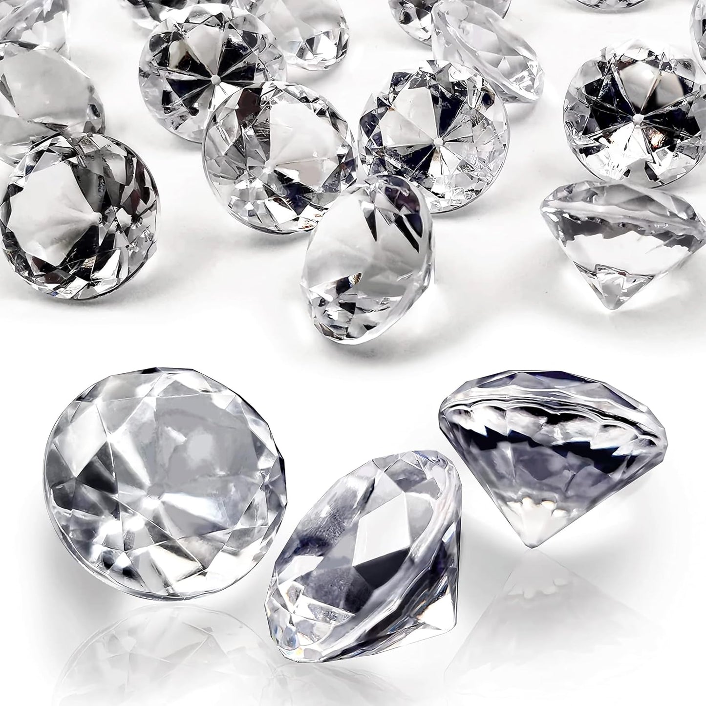 280Pcs Fake Diamonds for Wedding Centerpieces, Clear Vase Fillers Acrylic Crystal Gems for Marriage Anniversary Party Home Table Scatter Decor, 0.78in Rhinestone