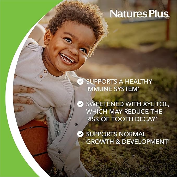 Natures Plus Animal Parade Gold Children's Multivitamin - Assorted Cherry, Orange & Grape Flavors - 60 Chewable Tablets, Pack of 2 - Vegetarian, Gluten Free - 60 Total Servings