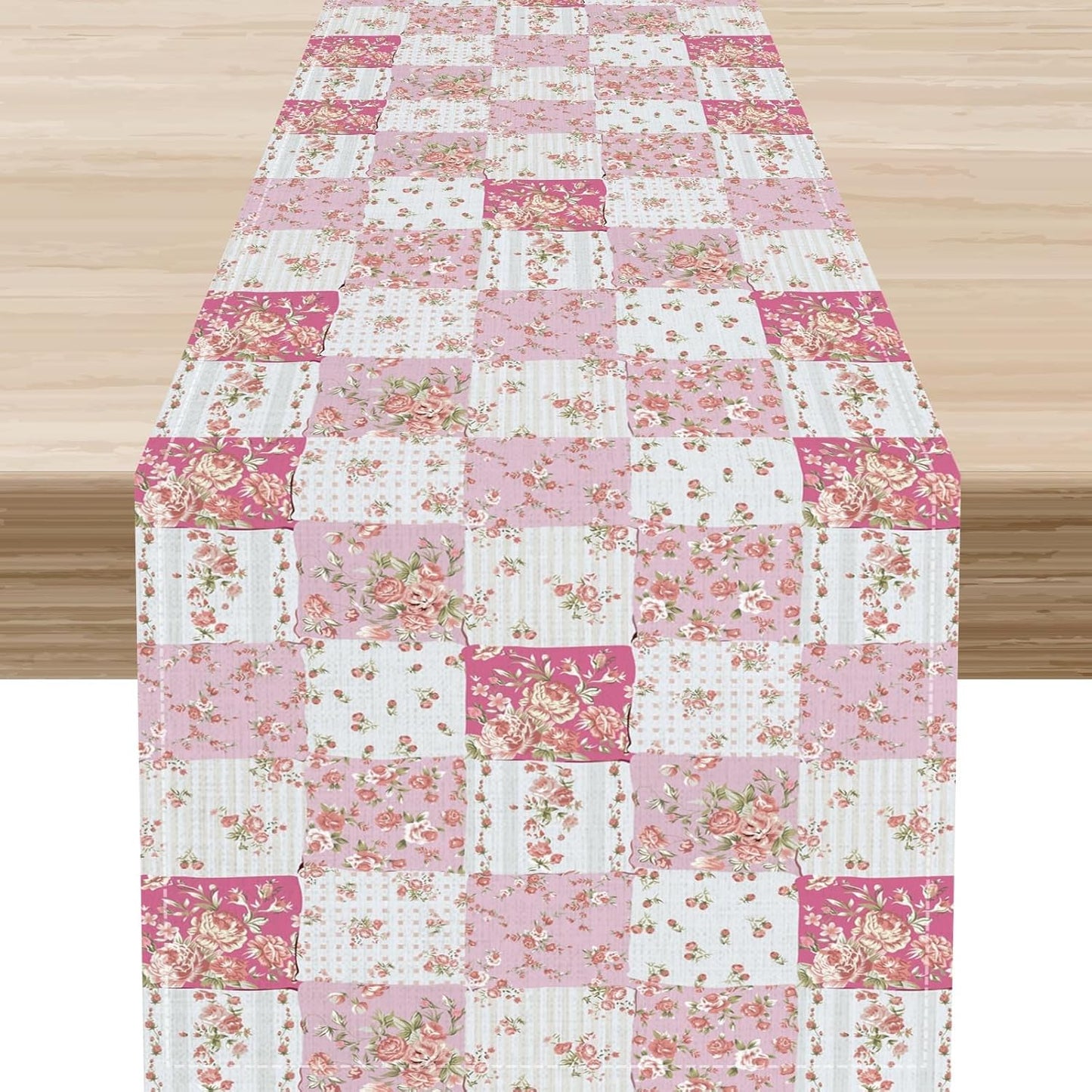 Boho Patchwork Table Runner, Vintage Farmhouse Colorful Wildflowers Bohemian Paisley Flower Table Center Decor for Home Kitchen Dining Patio Holiday Party Indoor Table Decorations, 13"x108" Inch