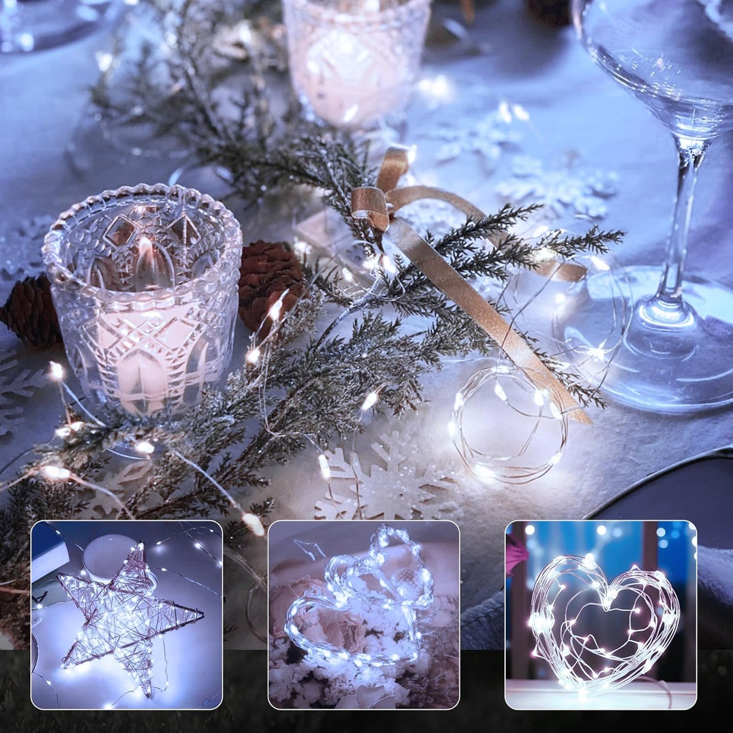 btfarm 6 Pack Fairy Lights Battery Operated with Timer, 10FT 30LED Twinkle Lights Waterproof, Copper Wire Christmas String Lights Battery Powered for Indoor Outdoor Wedding Party Holiday Decorations