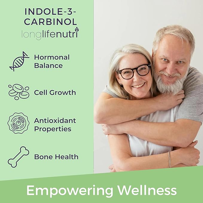 Indole-3-Carbinol 400mg - 120 Vegeterian Capsules, 4-Month Supply, Organic Supplement for Hormone Balance & Cellular Health, Lab Tested, Made in USA