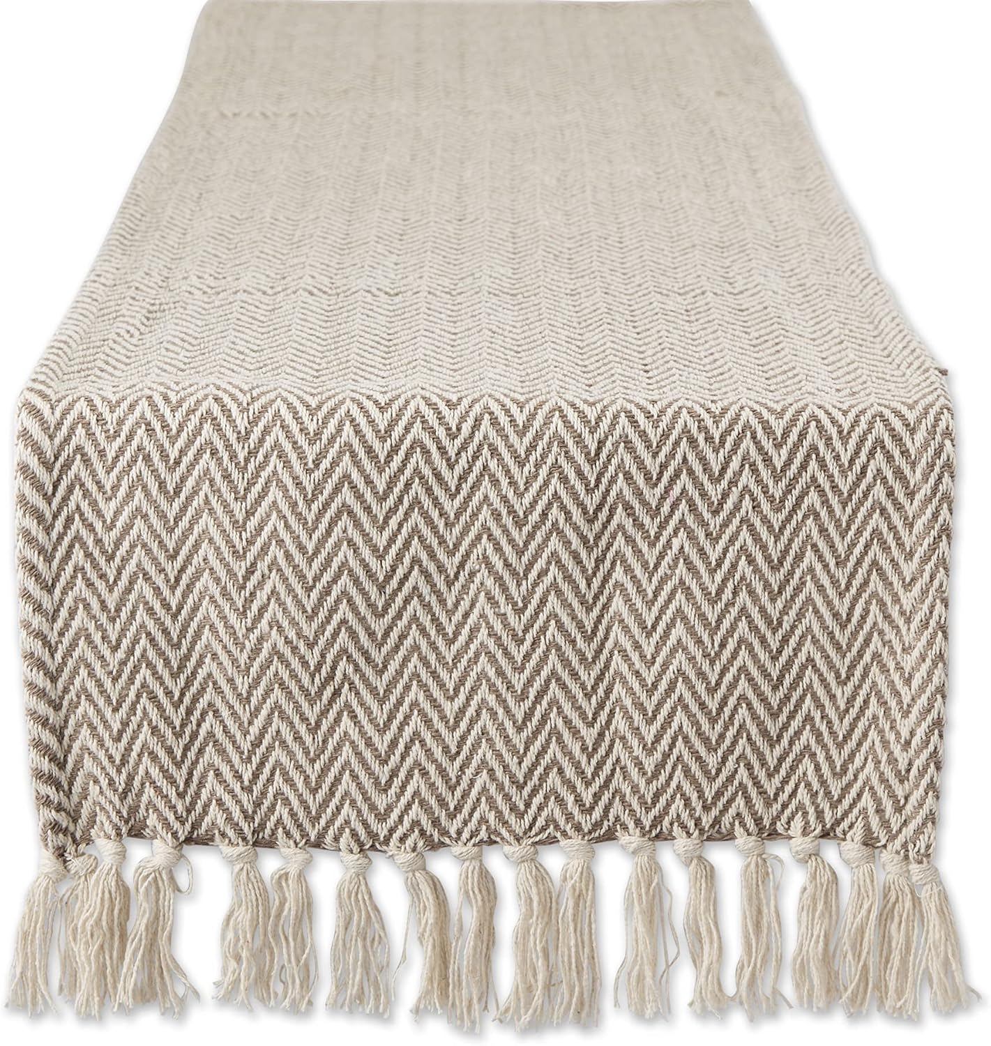 DII Woven Basic Tabletop Collection, Chevron Table Runner, 15x108, Dark Brown
