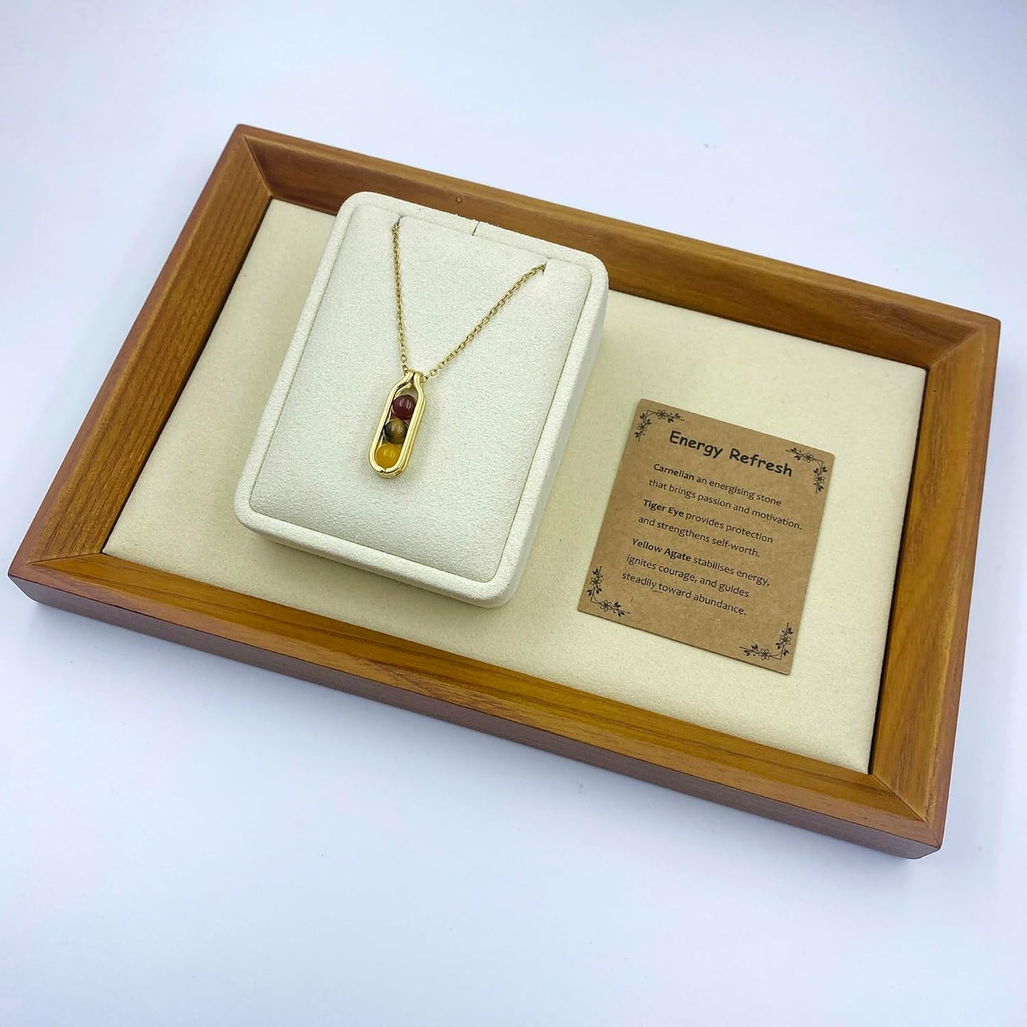 Natural Crystal Necklace Gift for New Beginnings, Crystals and Healing Stones Necklace for Anxiety Relief, Encourage Gift For Women, Mum, Natural Genuine Gemstone, Cheer Up