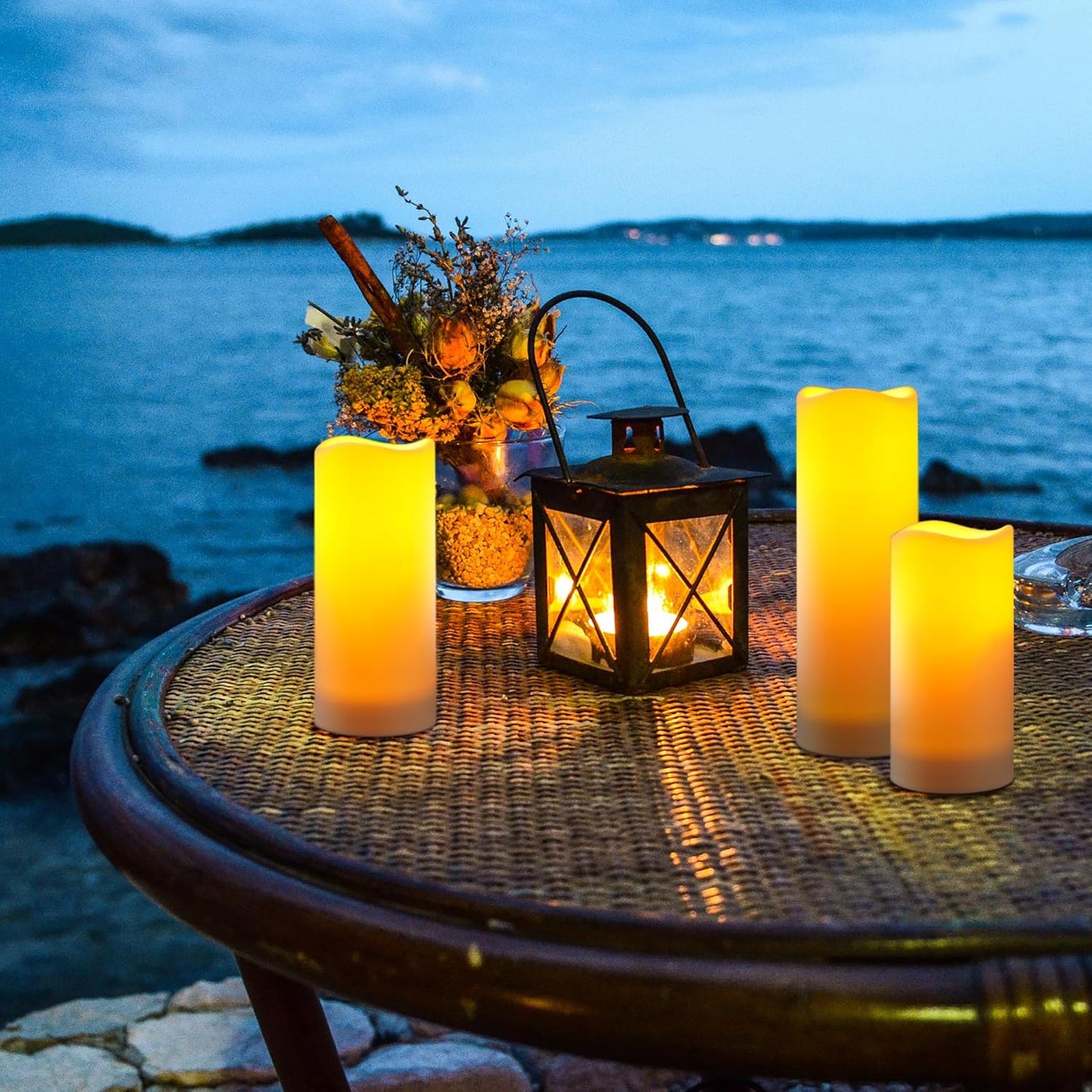 Da by Waterproof Outdoor Flameless LED Battery Candles, 12 High-Temperature Resistant Simulated Candles