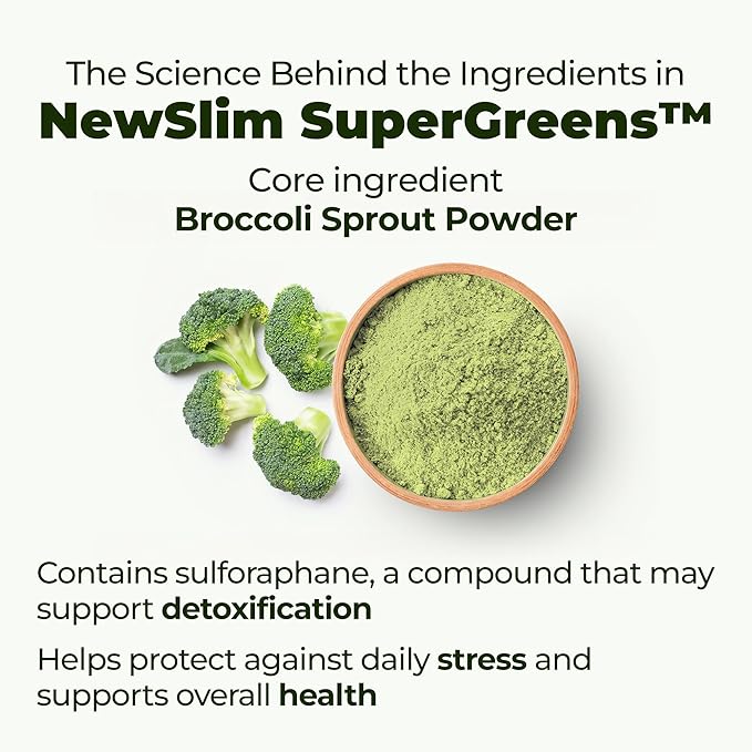 Happy Mammoth NewSlim SuperGreens with Spirulina, Chlorella & Prebiotics Blend for Adults, Supports Metabolism, Energy & Reduces Carb Cravings, 24 Servings, Vanilla Flavor