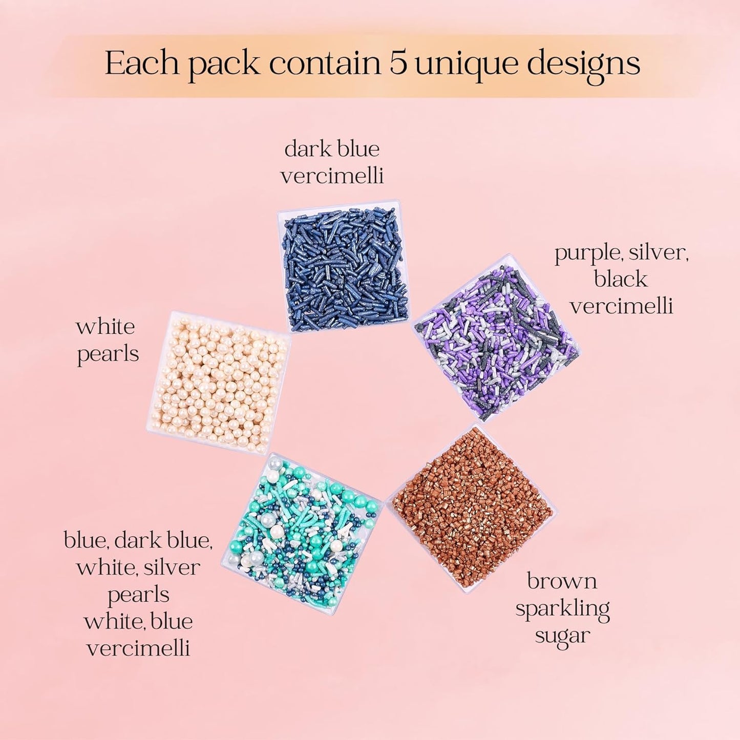 Confect Sea Paradise Sprinkles | Mix White & Sea Blue Pearl Dragees | Navy Blue Jimmies | Bronze Sparkling Sugar | Edible Under the sea Sprinkles | Vegan, Gluten-Free, Nut-Free, Soy-Free, Dairy-Free, Palm Oil-Free - 5 Oz