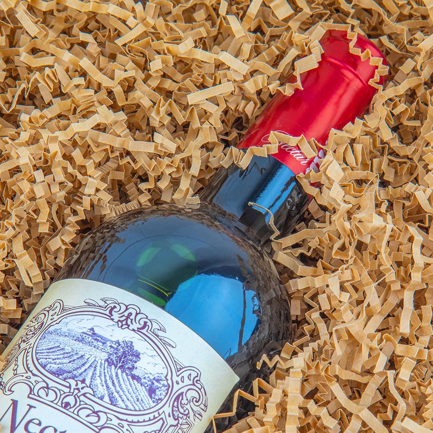 Caleihd Crinkle Cut Paper Shred Packing Grass Cushion Paper Streamer for Christmas Wedding Birthday Bridesmaid Engagement Craft Gift Boxes Bags Basket Filler Decoration 4.5oz Brown