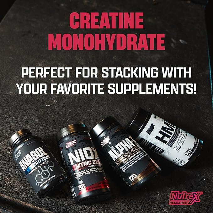 Nutrex Research Flavored Creatine Powder, Fruit Punch | 5g Creatine, Mixes Easily | Supports Energy, Muscle Growth, Energy and Performance | 60 Servings (60 Servings, Fruit Punch)