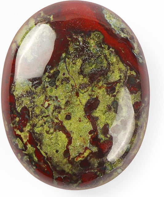 1.8 Inch Dragon Blood Jasper Crystal Thumb Worry Stone Palm Stones Crystal Pocket Gemstone for Anxiety Relief Meditation Yoga Spiritual Reiki Positvity