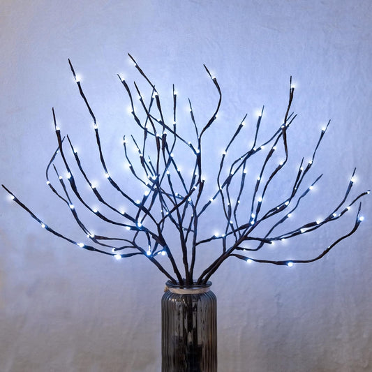 MENCH Branch Lights,6 Pcs Twig Light USB&Battery Powered 8 Flashing Modes by Remote Control.Branch Lights for Indoor, Light Up Decorations for Halloween Day and Christmas,Pure White