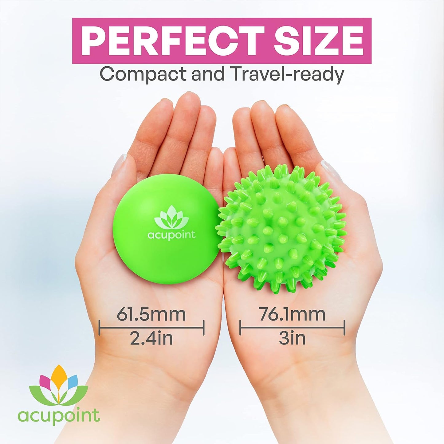 Physical Massage Therapy Lacrosse Ball Set Ideal for Yoga Deep Tissue Massage Trigger Point Therapy and Myofascial Release Physical Therapy Back Foot Plantar Fasciitis (Spiky Ball)